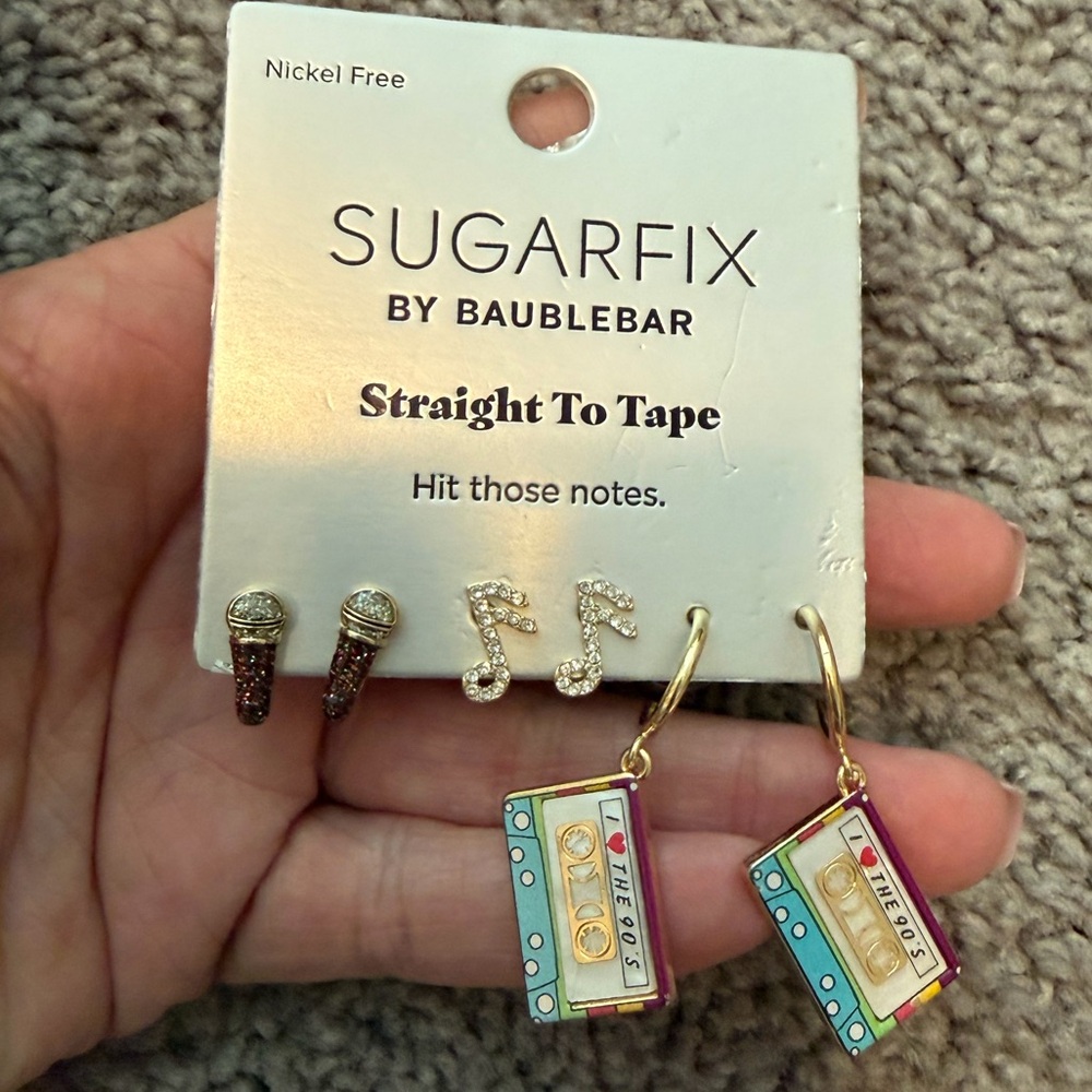 Sugarfix by BaubleBar Straight to Tape / Hit those Notes Earrings NWT